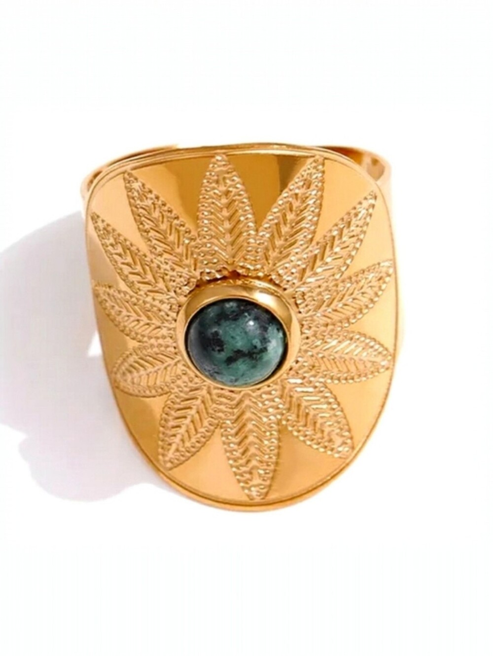 18k gp African turquoise ring; NWOT